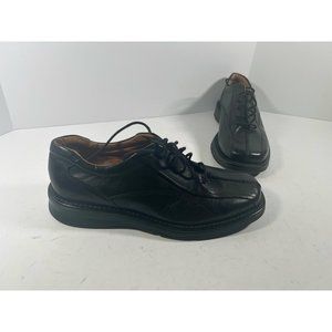 Hippopotamus Mens Oxfords Shoes Black Leather Lace Up Bicycle Toe Work Italy 10